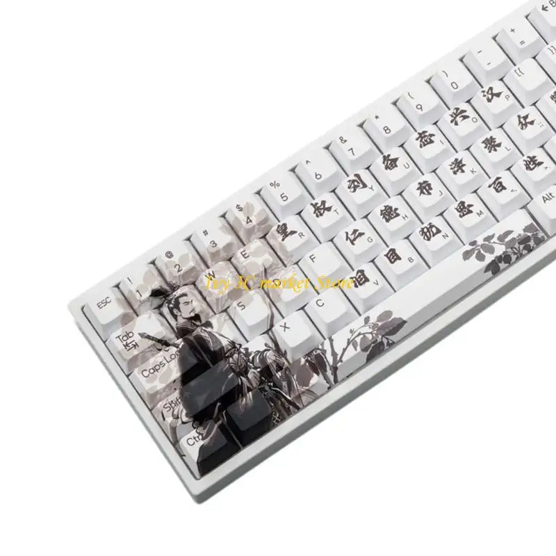 D7YC 75 teclas teclas con chinos reinos Cultural Charectter Tema TEMA TECLEP SET para juegos teclado teclado