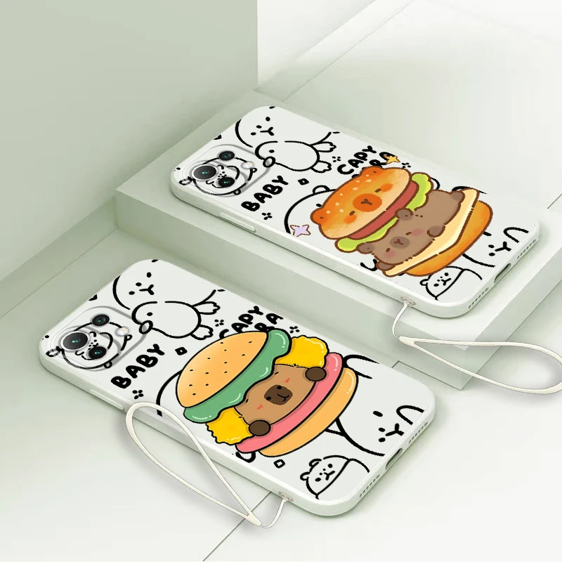 Funda de teléfono suave para Xiaomi Mi 10T 11T 12T Pro 11 12 Lite 13 dibujos animados pareja hamburguesa - imagen 4