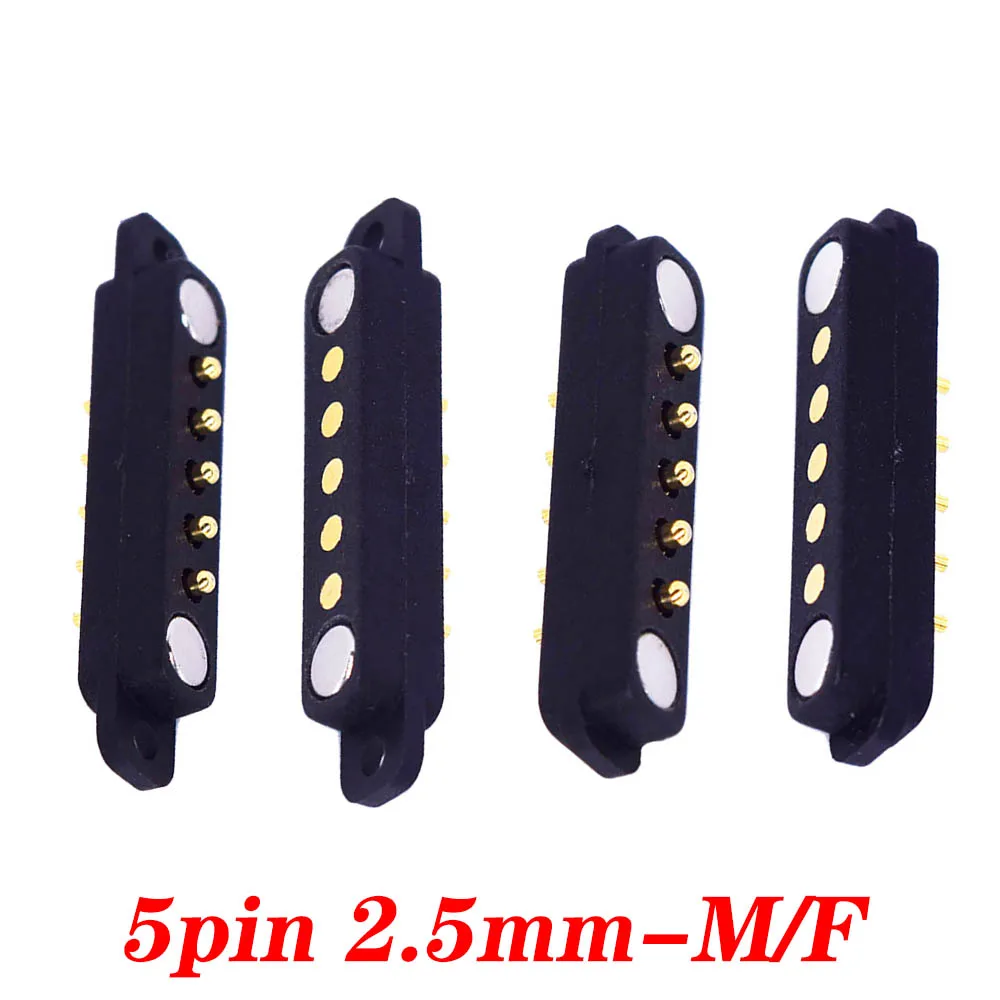 20 piezas conector Pogo Pin magnético de 5 pines Pogopin macho hembra con resorte toma de corriente CC 5P - imagen 3