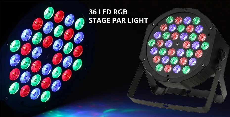 Foco PAR plano Alien con iluminación RGB para escenarios