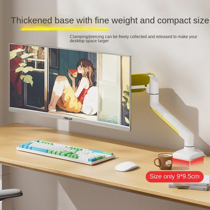 Soporte de brazo para monitor de escritorio HILLPORT - Soporte con resorte de gas de 14-34", soporte para monitores y televisores LCD/LED, giratorio/inclinación/rotación M1 - imagen 5