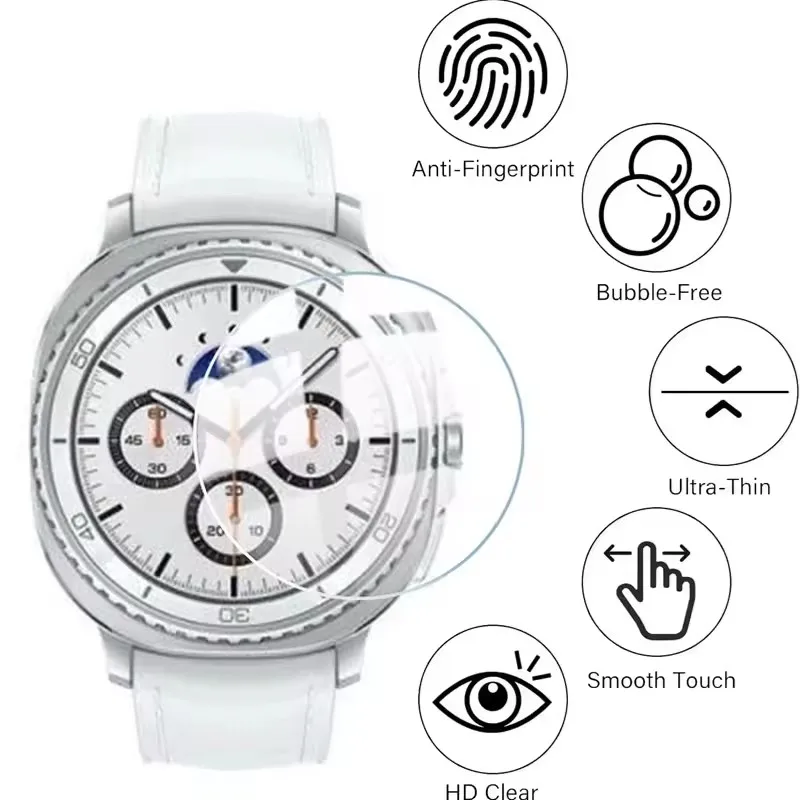 Película de vidrio HD para Samsung Galaxy Watch 8, 40mm, 44mm, LTE/Galaxy 8, Classic, 46mm, protectores de pantalla con instalación de alineación automática - imagen 4