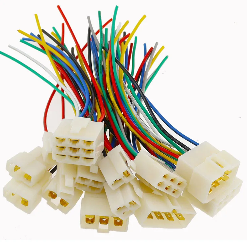 1 Juego de 1, 2, 3, 4, 6, 8, 9 pines, 6,3mm, conector para vehículo eléctrico, equipo de alta corriente, arnés de cableado, enchufe macho hembra, junta a tope para coche - imagen 3