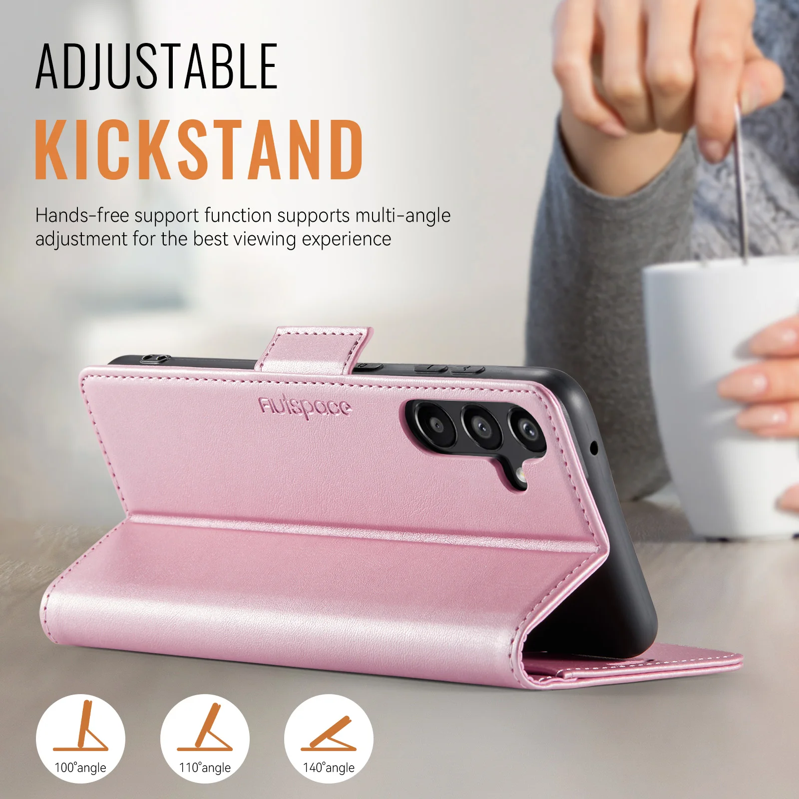 Funda tipo billetera de cuero Solt para tarjetas de visita, funda magnética para Samsung Galaxy A55 A15 A35 A16 S24FE S24 Ultra S25 S23 Plus S22 S21 - imagen 3