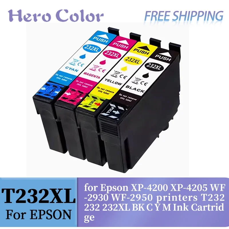 Cartucho de tinta Compatible T232XL para impresoras Epson XP-4200 XP-4205 WF-2930 WF-2950 T232 232 232XL BK C Y M cartucho de tinta