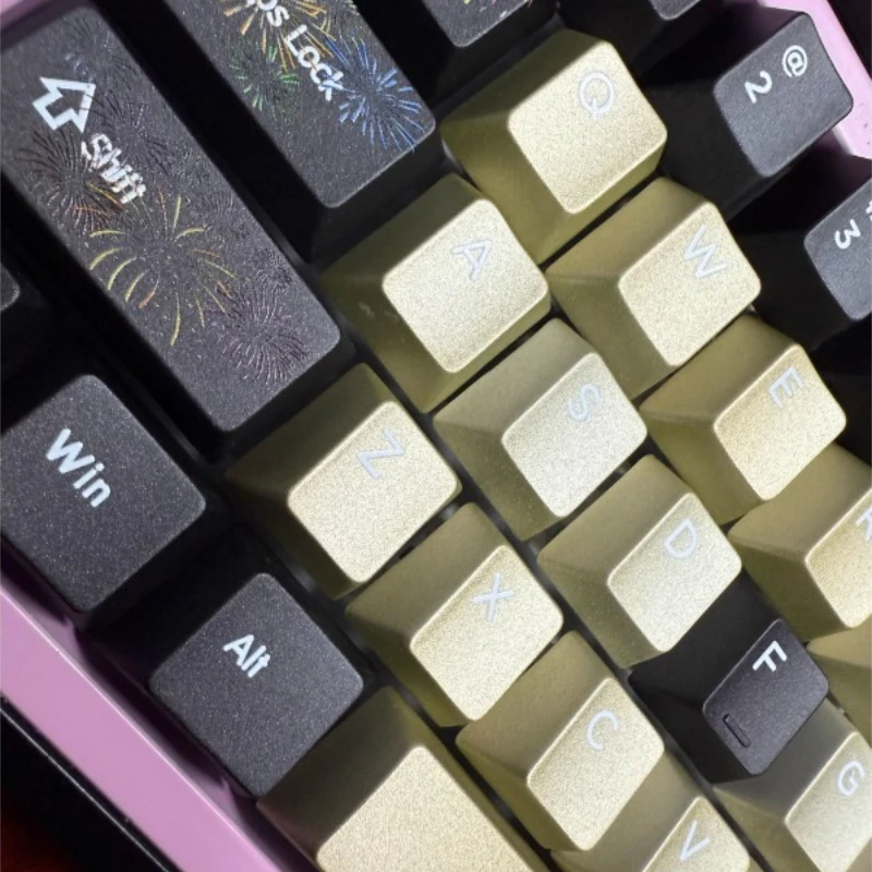 Sanmu periférico negro oro imitación ánodo fuegos artificiales conjunto completo cereza perfil 87 con textura de Metal teclas aleación de Zinc regalo - imagen 3