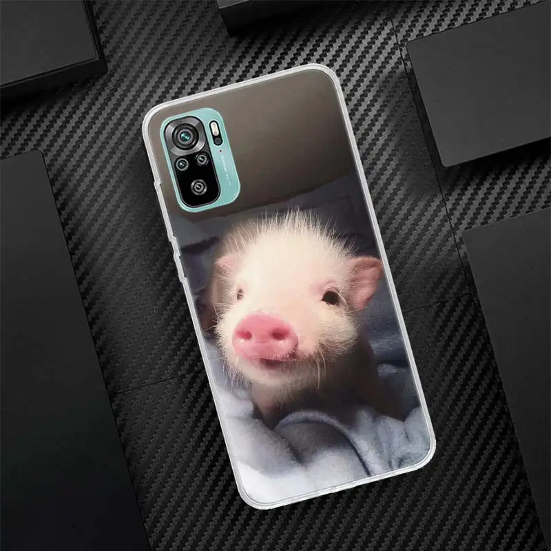 Mini mascota lindo cerdo silicona llamada teléfono caso para Xiaomi Redmi 12 12C 13 13C 14C 10 10A 10C 9 9A 9C 9T 8 8A 7 7A 6 6A K70 K60 K20 K4 - imagen 2