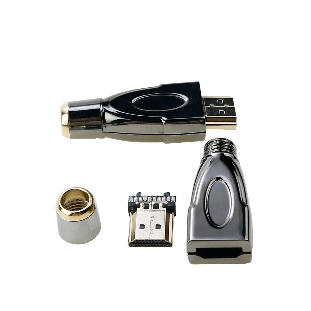 Conector de Cable de datos de alta definición 2,0, 1 piezas, HDMI, cabeza soldada DIY, Conector de alta definición, tamaño de conector 10,5mm 8,6mm - imagen 2