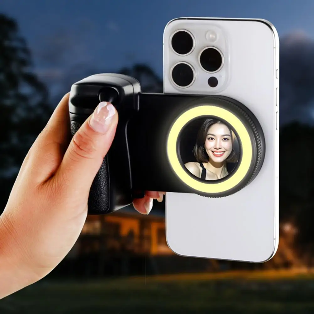 Luz para selfies para teléfono móvil, ayuda para disparar Bluetooth, luz de relleno para grabación de vídeo en vivo, accesorios de luz para selfies para móvil - imagen 3
