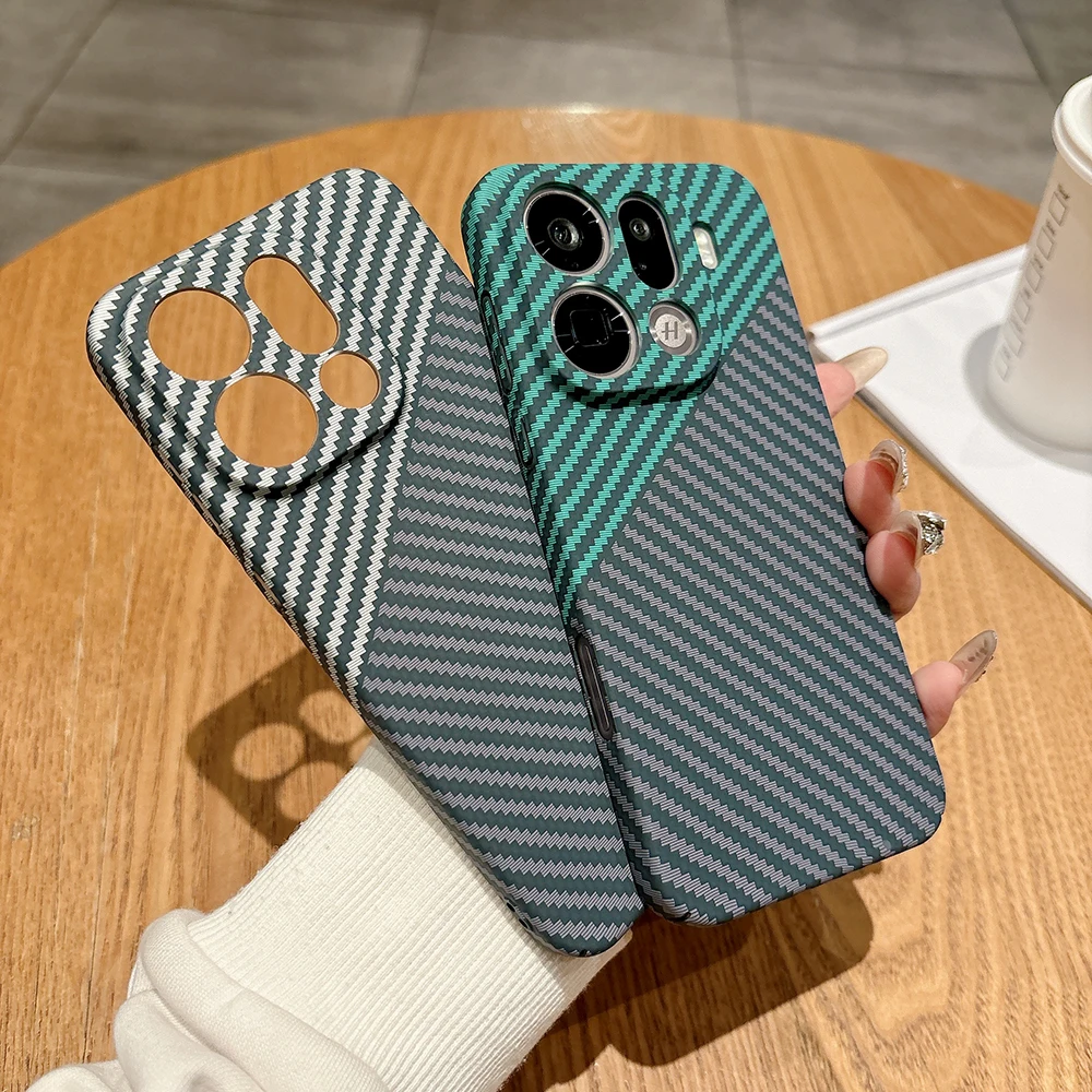Funda para OPPO Find X9 Pro PC diseño de textura de fibra de carbono cubierta dura mate para OPPO Find X8 Ultra X8S + parachoques fino a prueba de golpes - imagen 3