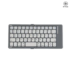 Teclado Bluetooth Plegable Portátil con Espejo de Maquillaje