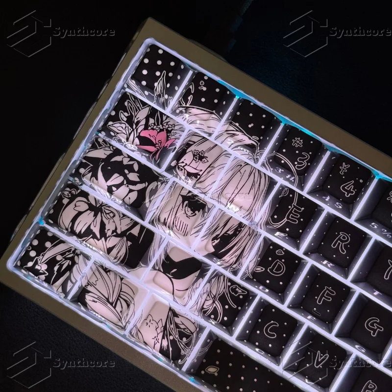 130 teclas mariposa chica lindo KEYCAPS PBT Keycap Chreey Keycaps tapa de tecla rosa tinte-sub tapas de teclado mecánico para 64/68/71/108