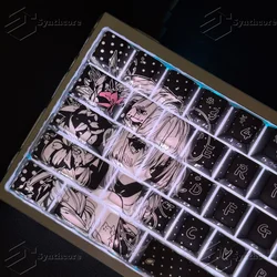 Keycaps PBT Rosa Chreey Dye-Sub para Teclados Mecánicos 60% 65% 75% TKL