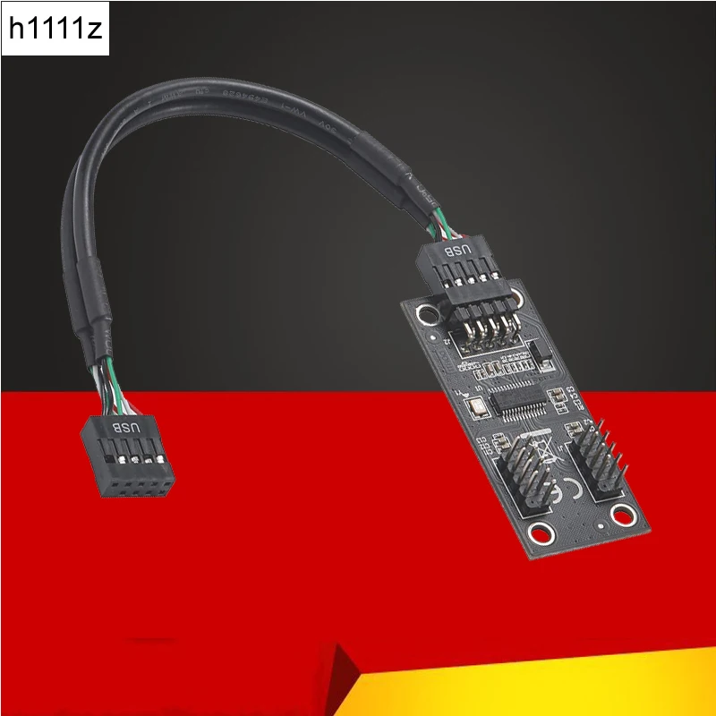 Nuevo concentrador USB, divisor USB USB2.0 de 9 pines a doble adaptador de concentrador de 9 pines, placa base elevadora, conector de cabezal USB de 9 pines, Cable de extensión de 1 a 2