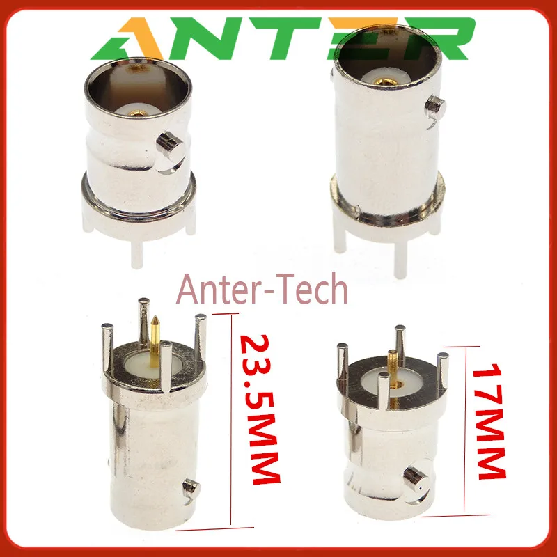 1 Uds BNC-KE cobre BNC/Q9 placa de soldadura PCB hembra conector de clavija recta placa de soldadura de cuatro patas asiento hembra BNC 50 ohm