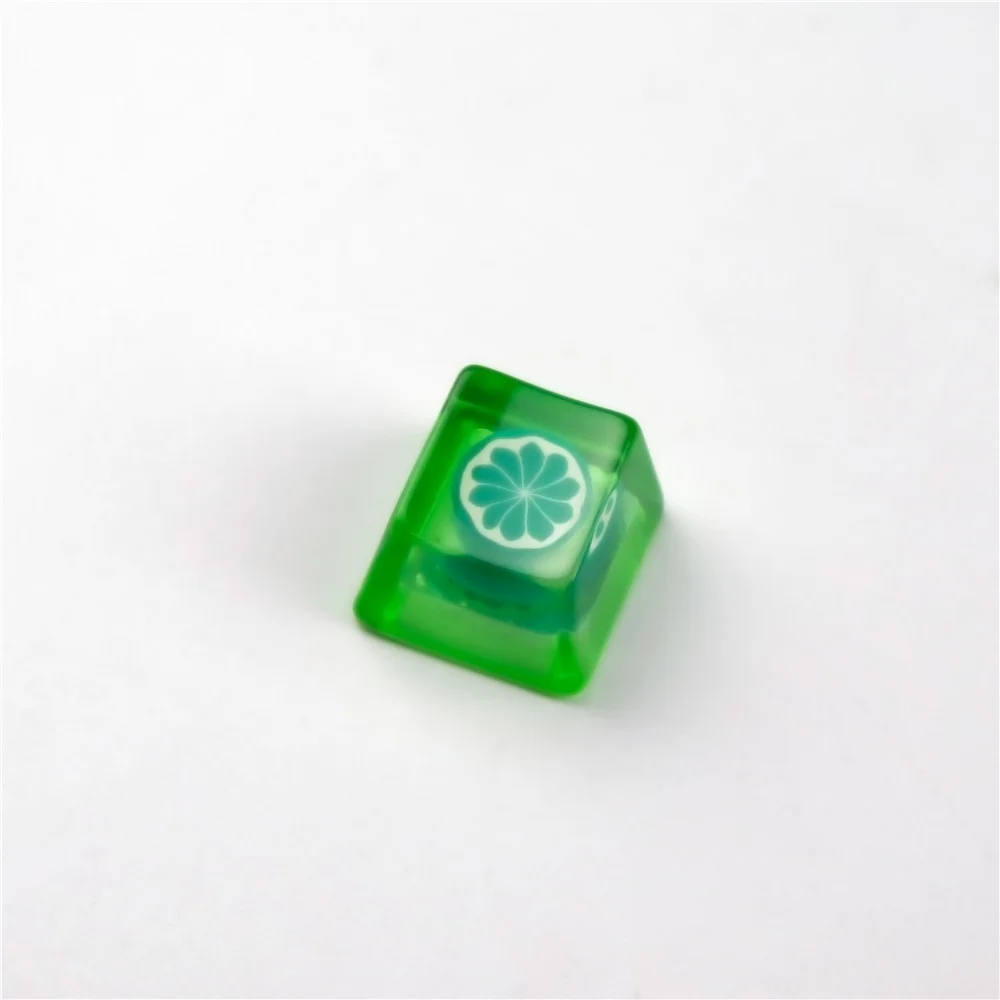 Tecla de fruta de resina personalizada con té de limón transparente, botón de teclado mecánico, interruptor Cherry Mx, tecla de eje transversal - imagen 5