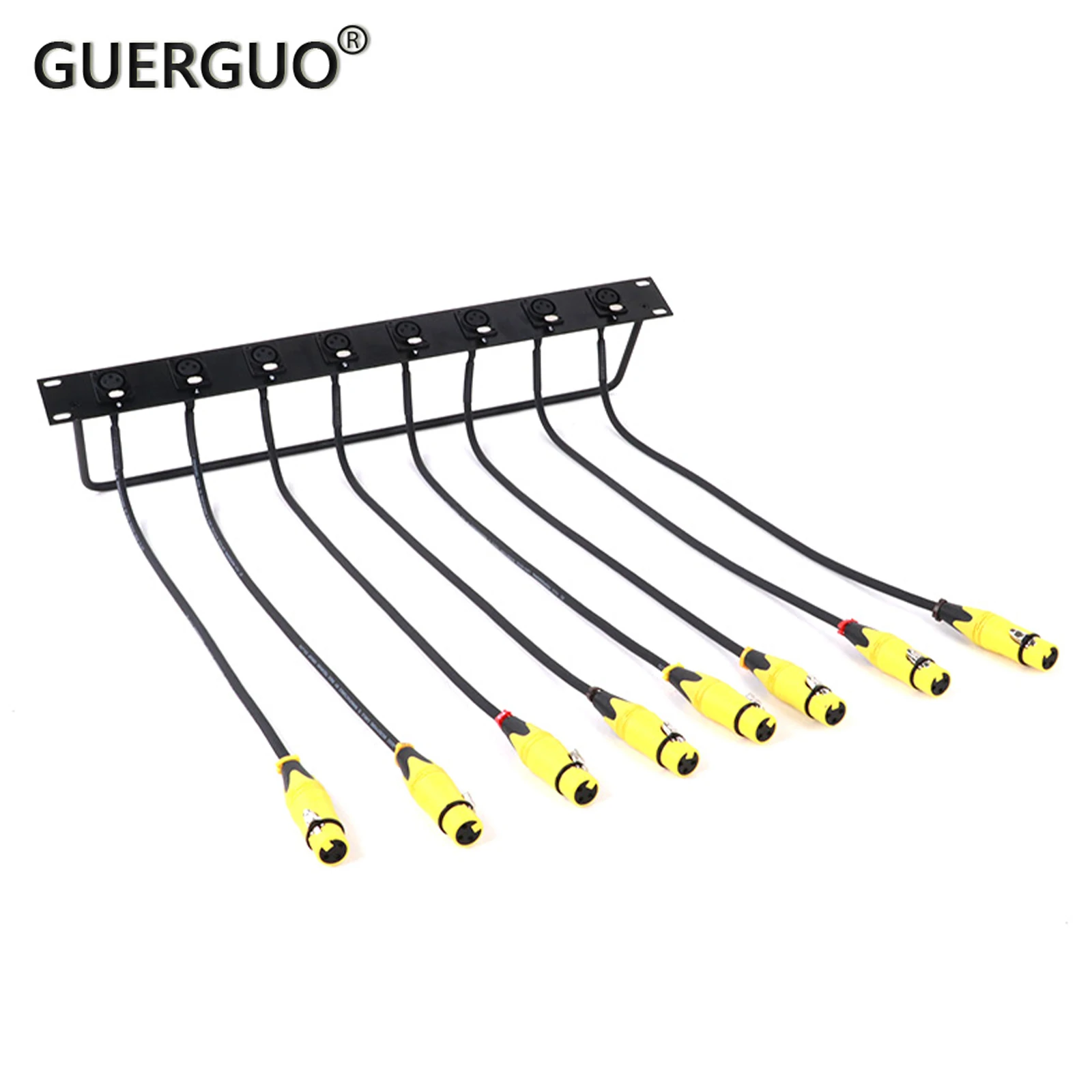 Estante de puente Xlr de 8 vías con Panel tipo D hembra XLR negro a conectores hembra XLR coloridos, Cable de Audio, 1 unidad