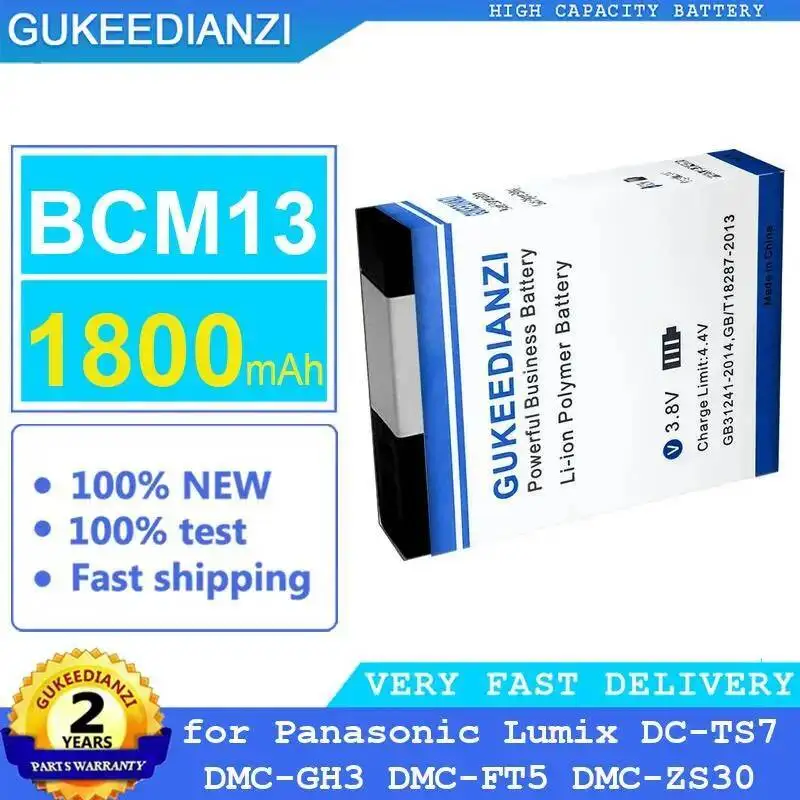 Reemplazo Premium 1800Mah BCM13 para Panasonic Lumix DC-TS7 Dmc-GH3 Dmc-FT5 Dmc-ZS30 batería de cámara segura