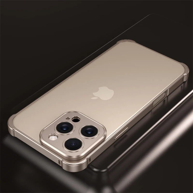 Funda rígida de parachoques de Metal con marco de aluminio para IPhone 16 15 14 13 Pro Max Plus 16Pro 15Pro ProMax, Protector de lente de aleación, cubierta de teléfono - imagen 4