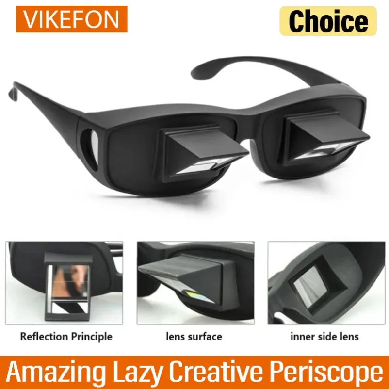 VIKEFON-periscopio creativo perezoso, libros de lectura Horizontal, gafas para sentarse en la cama, vista de tumbarse, TV, miopía, gafas de prisma utilizables