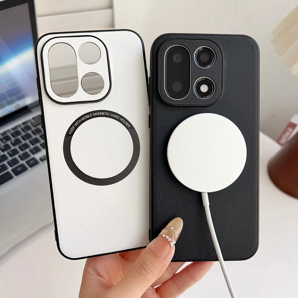 Para OnePlus 15 funda Magsafe funda de carga inalámbrica para Oneplus15 One Plus 15 1 + 15 funda protectora de cuero PU a prueba de golpes - imagen 4