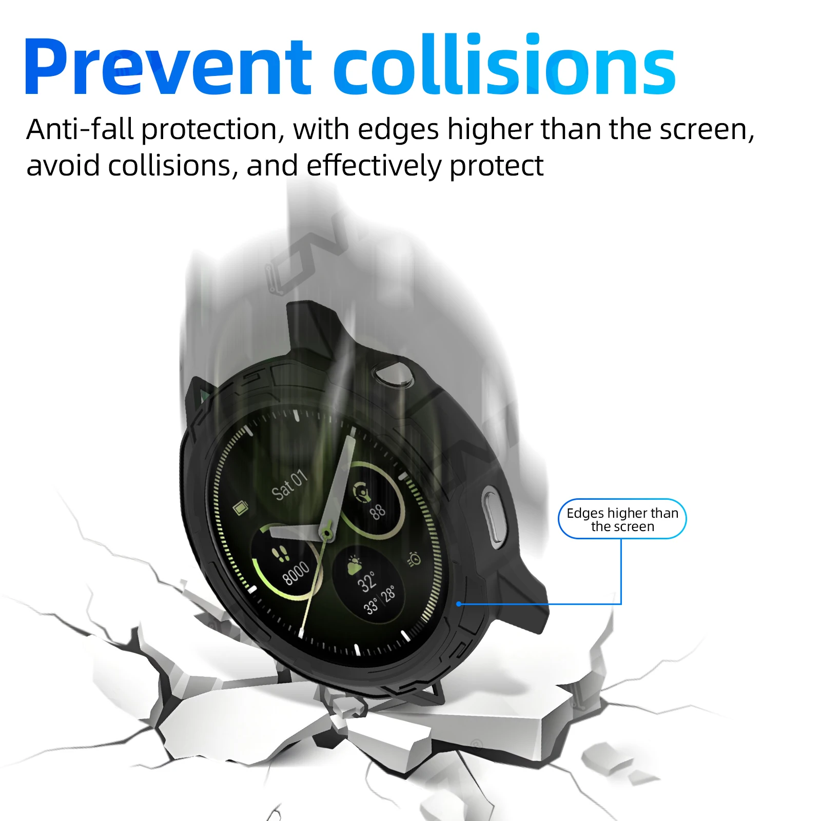 Vidrio 2 en 1 + funda para Garmin Venu 4 41 mm 45 mm, protector de pantalla de vidrio templado y accesorios de cubierta protectora de silicona para parachoques - imagen 4