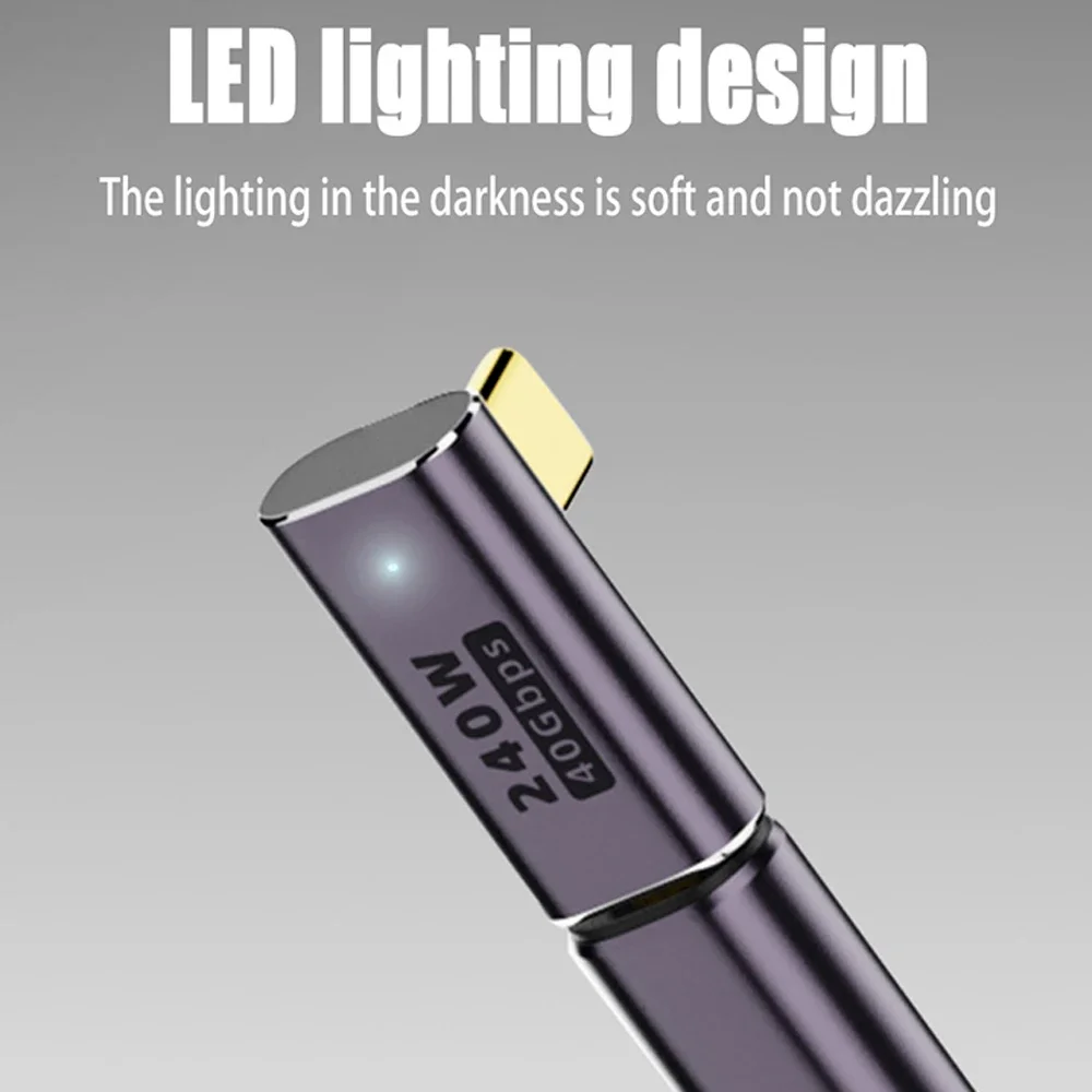 Adaptador de Cable de extensión USB 4 OTG tipo C a C Thunderbolt3, estilo L, macho a hembra, para teléfono, portátil, PC, 40Gbps - imagen 2