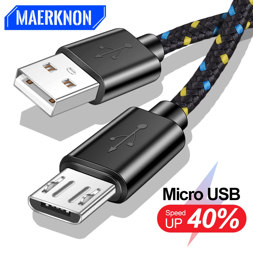 Cable Micro USB de carga rápida, adaptador de cargador de datos para Samsung S7, Xiaomi, Huawei, teléfono Android, 0,5 M, 1M, 2M, 3M
