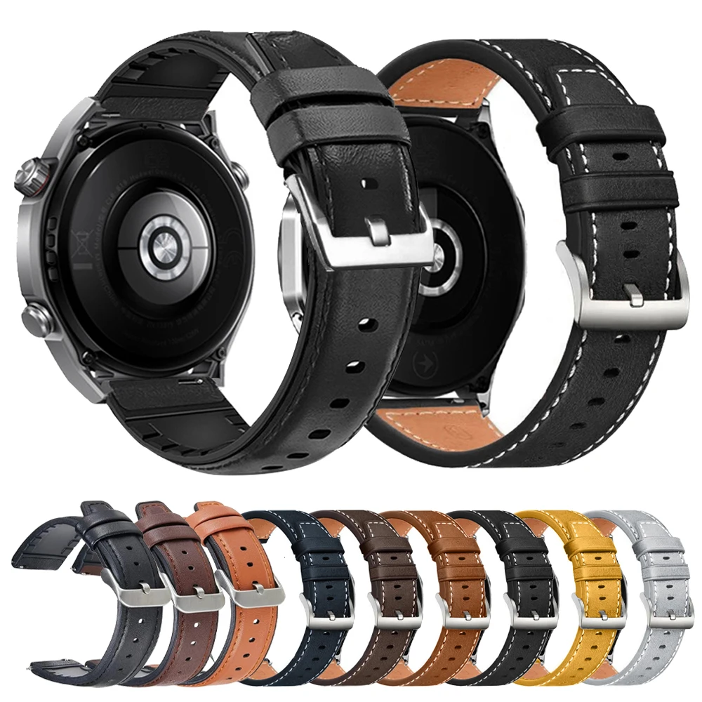 Correa de silicona de cuero suave para Huawei Watch GT 5 GT4 GT3 2 Pro, correa de reloj de 46mm de 22mm para pulseras Samsung Galaxy Garmin Amazfit