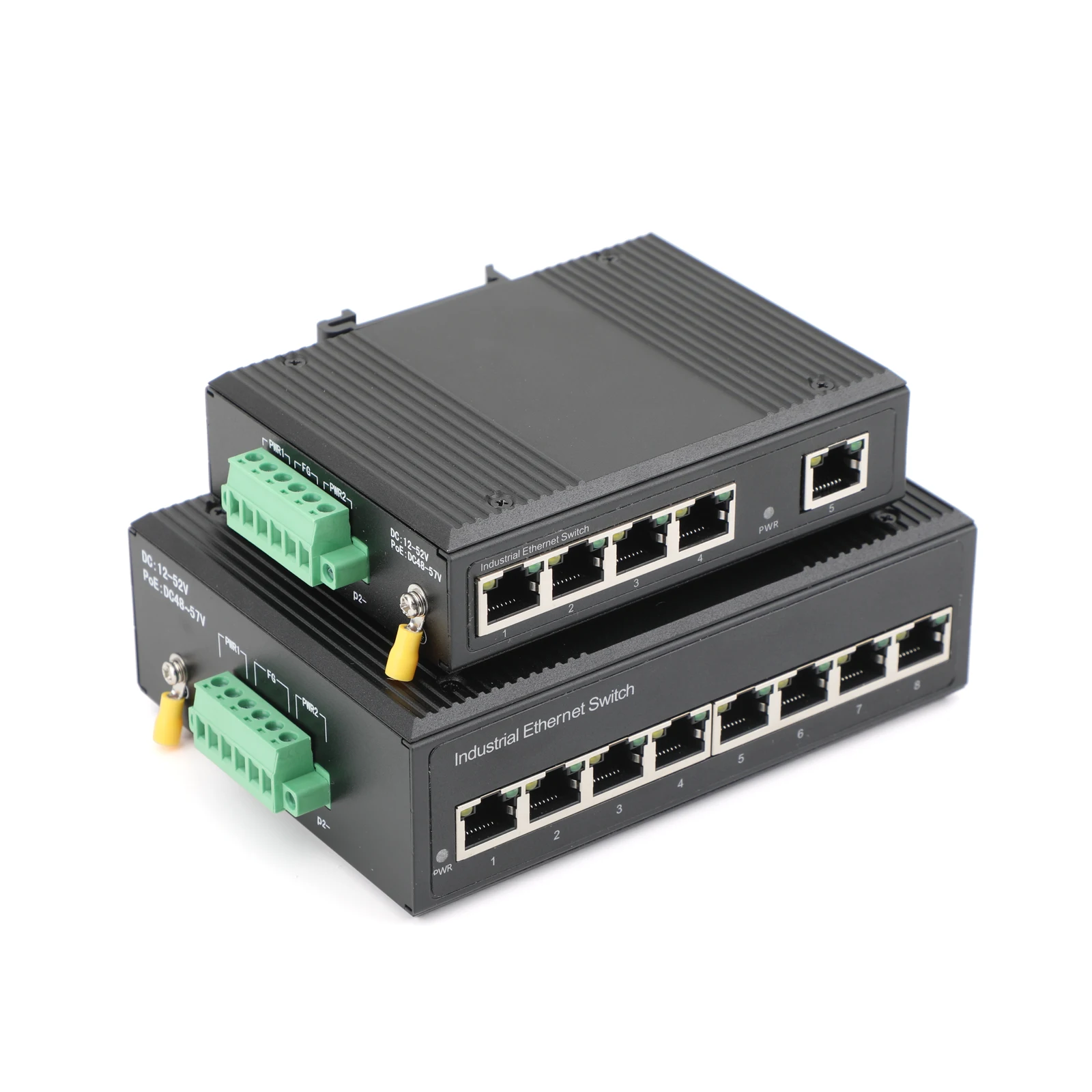 Conmutador POE industrial de 5/8 puertos, carril DIN de 100/1000Mbps, Plug and Play, para sistema de vigilancia y automatización de fábrica - imagen 4