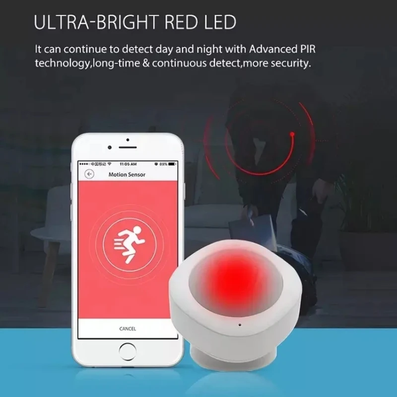 Tuya Zigbee WIFI 120 °   Sensor de movimiento de ángulo ajustable Pir, Detector inalámbrico de movimiento del cuerpo humano infrarrojo, voz de Google Home Alexa - imagen 4
