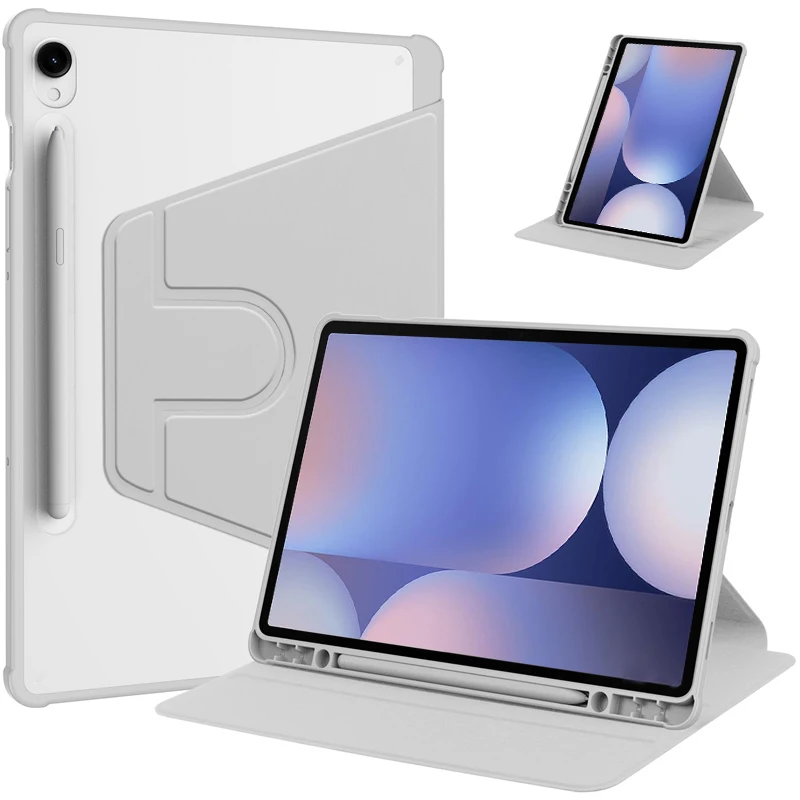 Para Samsung Tab S10 Plus funda con portalápices 360 giratorio acrílico Flip Stand funda para Coque Galaxy Tab S10 Plus funda de 12,4 pulgadas - imagen 4