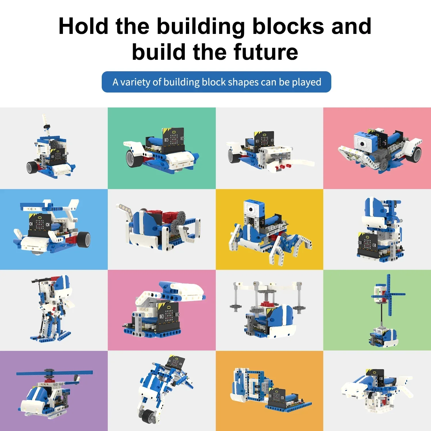 Kit de Robot de bloques de construcción BBC Microbit V2, vástago 16 en 1 con módulo de Sensor, fabricante de ciencias educativas electrónicas programables DIY - imagen 3