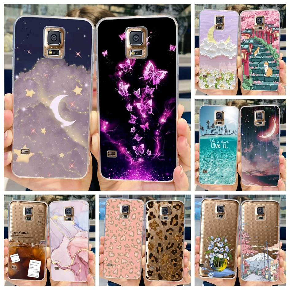 Para Samsung S5 funda bonita de dibujos animados de silicona suave funda trasera de teléfono para Samsung Galaxy S5 S 5 i9600 TPU parachoques en Galaxy S5 Neo Capa