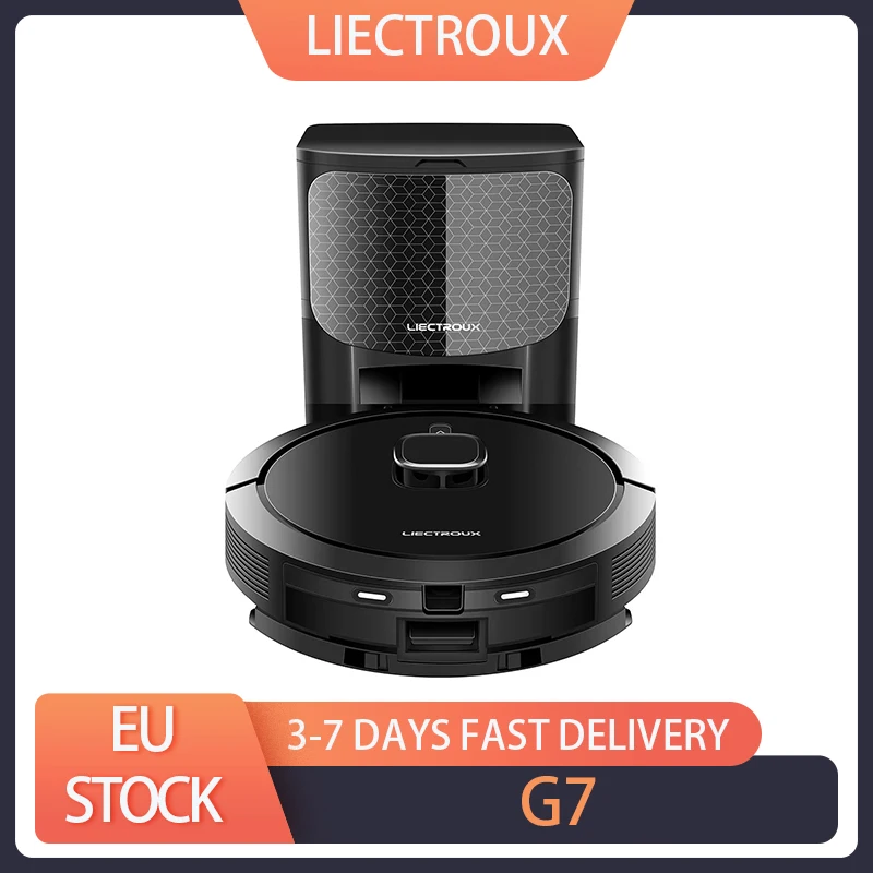 Liectroux-Robot aspirador G7, aspiradora con succión de 6500Pa, navegación láser LDS, batería de 5200mAh, funcionamiento de 180 minutos, Control por aplicación