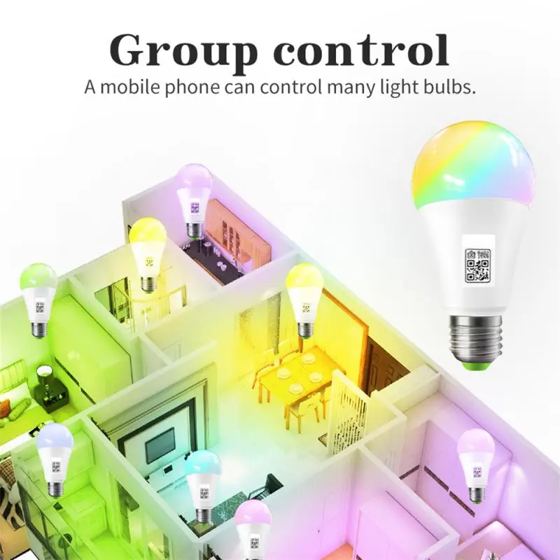 Homekit-bombilla inteligente con temporizador, lámpara LED de ahorro de energía, E27 RGB + CW + WW, 85-265V, con Control por voz Siri - imagen 4