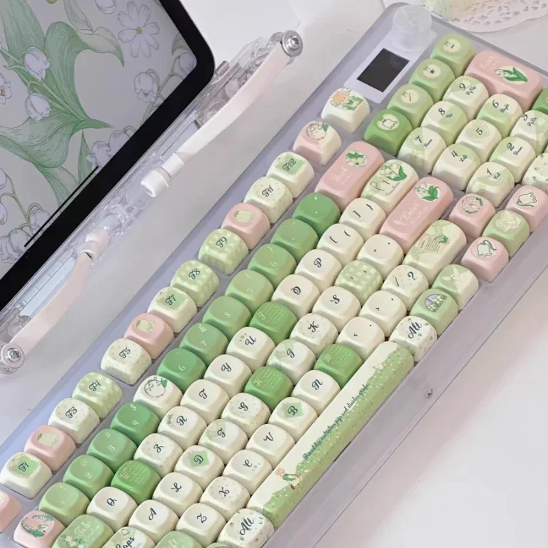 Linglan Star Language Keycaps personalizado PBT Cherry/XOA perfil Keycap lindo verde dibujos animados Anime Point Key Cap para teclado de juegos - imagen 4