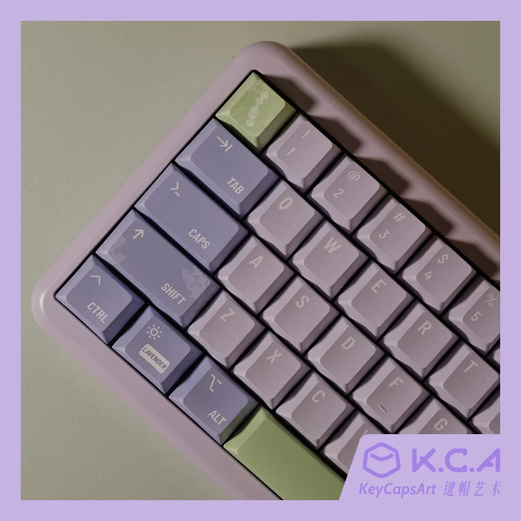 GMK-Juego de 144 teclas de lavanda, teclas de subcama con tinte PBT, perfil de cereza, para Keychron Q2 K2 65% 75% Anne GH60 GK64 Poker - imagen 4