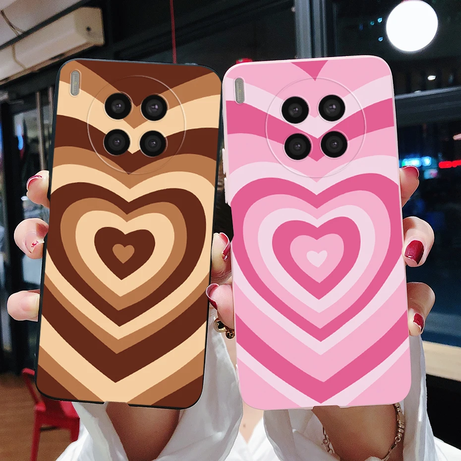 Funda de teléfono de arcoíris con corazón de amor para Huawei nova 8i, carcasa protectora trasera mate de silicona suave para Nova8i, parachoques Honor 50 Lite