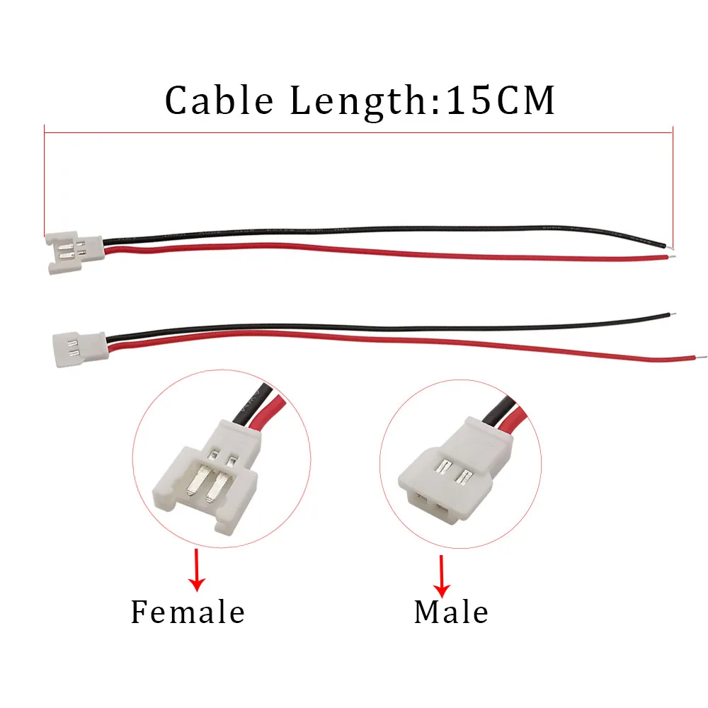 Conector de Cable Micro MX2.0 de 15CM, 2 pines, paso de 2,0mm, enchufe macho MX 2P, enchufe de cargador hembra, acoplamiento aéreo, Cable electrónico DIY 26AWG - imagen 3