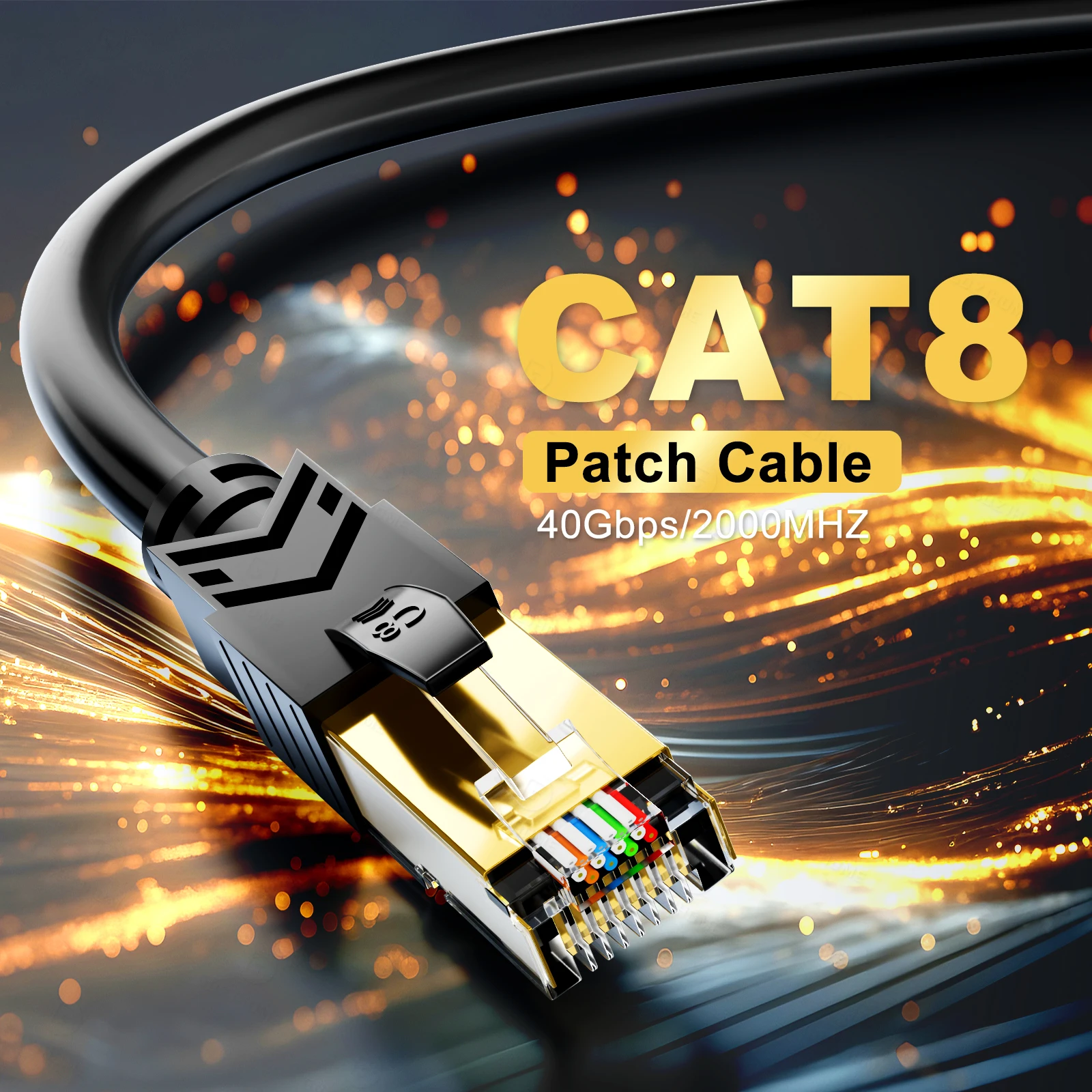 Cable Ethernet CAT8 40Gbps 2000MHz CAT 8 Cable Lan de Internet de red para portátiles PS 5 Router Cable RJ45 - imagen 3