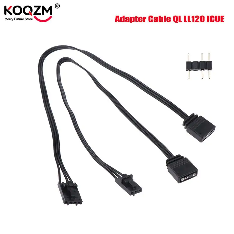 Cable adaptador para Corsair RGB a ARGB estándar, 4 pines, 3 pines, 5V, línea de controlador de barco pirata, QL, LL120, ICUE - imagen 2
