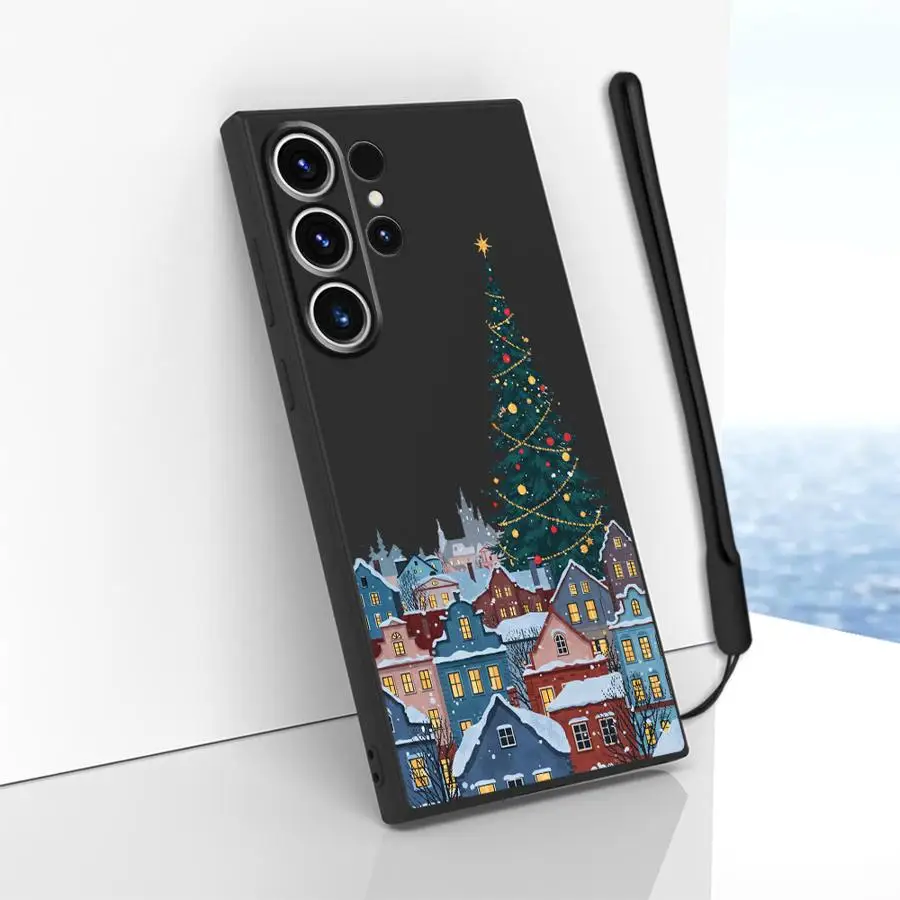 Funda navideña de Papá Noel para Samsung Galaxy S24 FE S22 Ultra S20 Note 20 10 Ultra S23 S25 Edge S21 Plus, funda suave - imagen 2