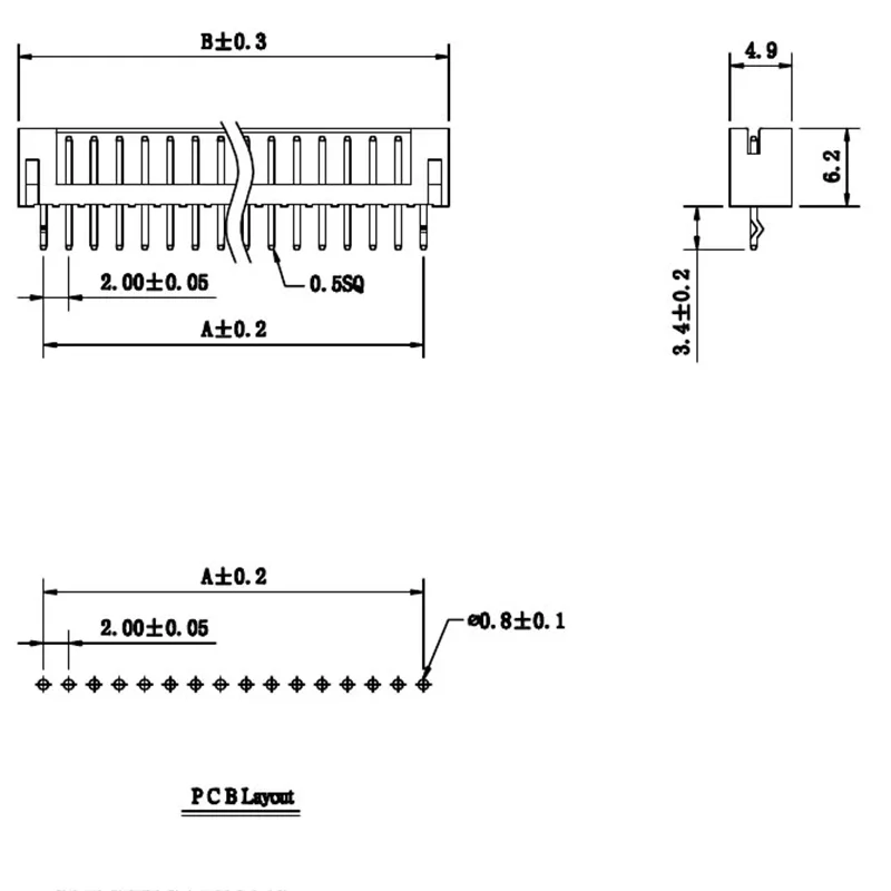 50 Uds JST PH 2,0 serie 2/3/4/5/6/7/8/9/10/11/12P conector macho de 2,0mm PH2.0 cables de Pin recto de 2mm para electrónica - imagen 4
