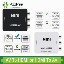 Convertidor HDMI a AV RCA Escalador Vídeo Compatible NTSC PAL