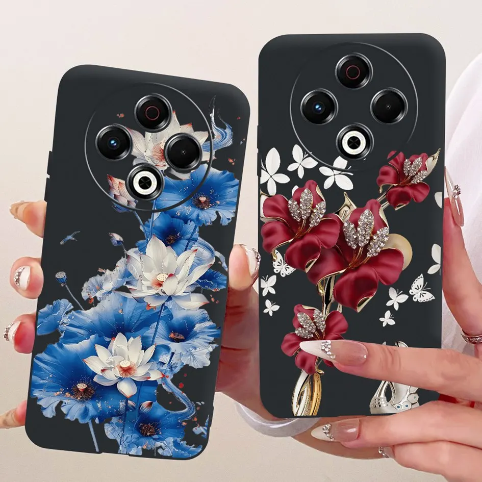 Para Tecno Spark 30 4G funda Spark 30 Pro cubierta KL6 KL7 elegante flor negro silicona suave TPU Fundas para Tecno Spark30 Pro parachoques - imagen 3