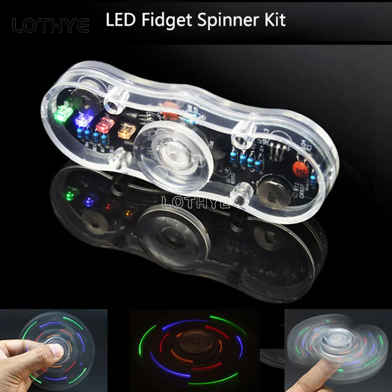 DIY LED Fidget montaje superior dedo intermitente girar soldadura giros práctica soldadura Color luz DIY Kit electrónico altavoz DIY - imagen 4