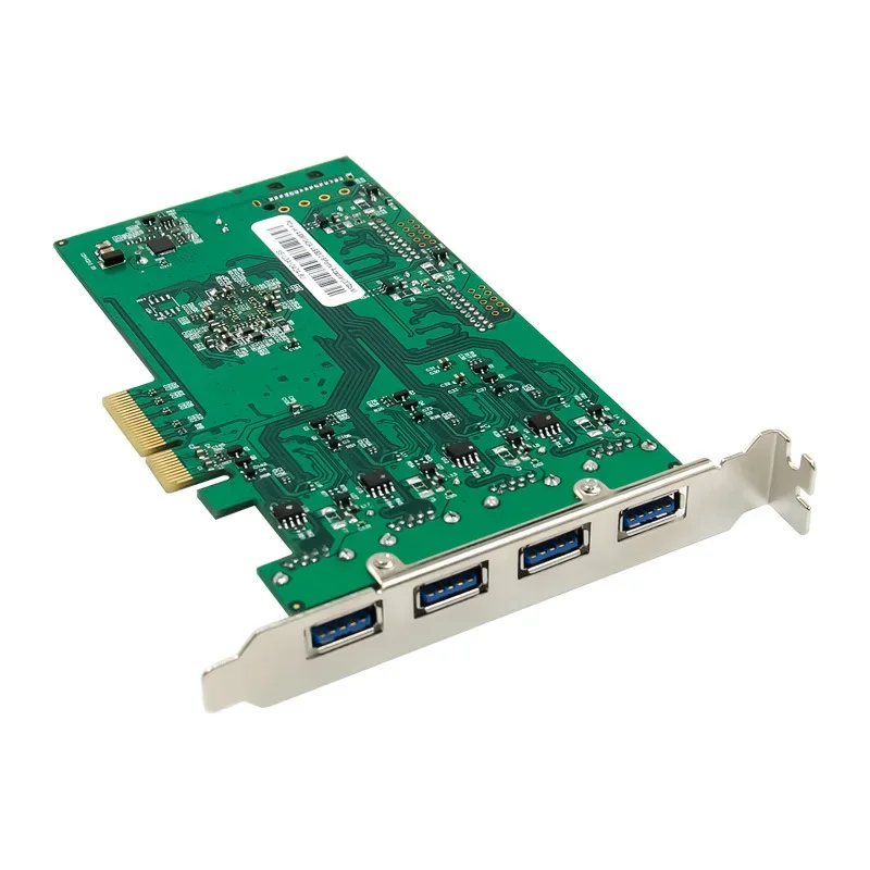 PCIE X4 4 puertos Usb3.0 Chip adaptador Industrial P17C9X2G + ASM1042 Tarjeta de expansión de alto rendimiento con conector de alimentación SATA de 15 pines - imagen 4