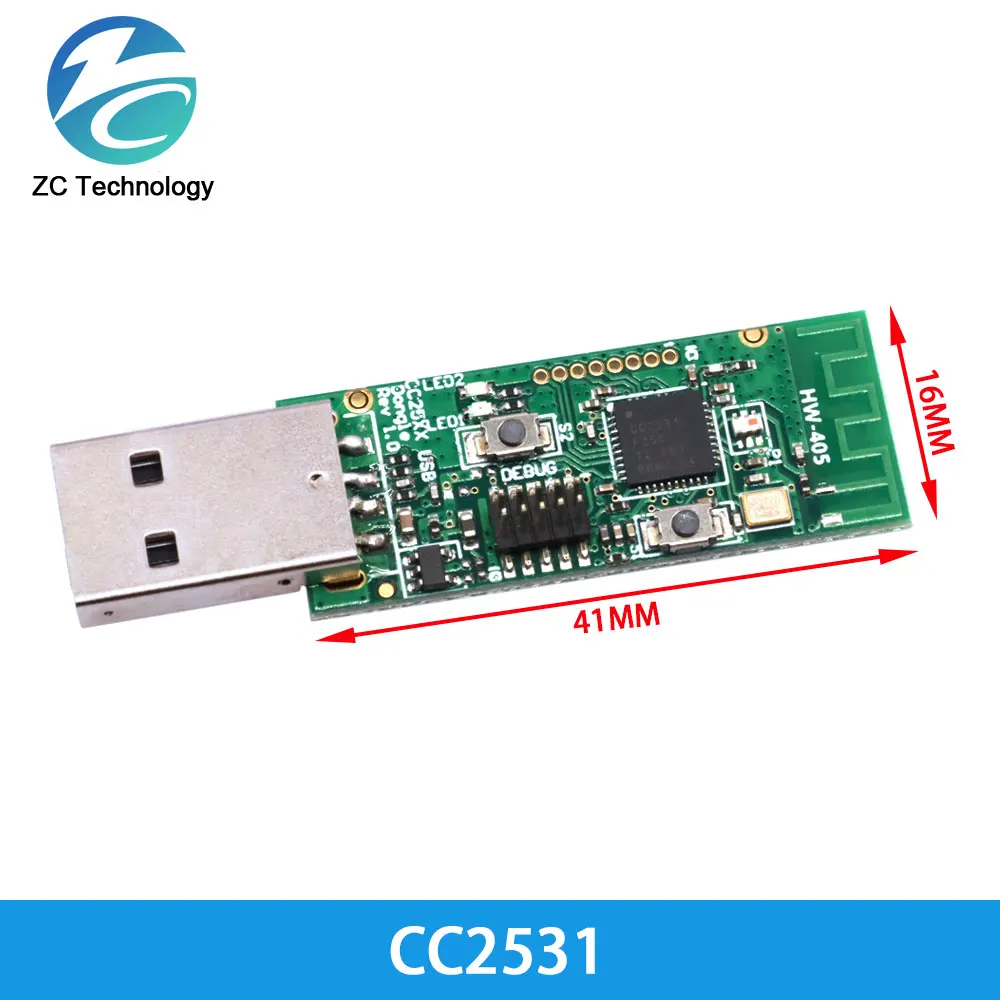 Módulo analizador de protocolo de paquete de placa desnuda Zigbee CC2531 CC2540, interfaz USB, módulo de paquete de captura Dongle - imagen 2