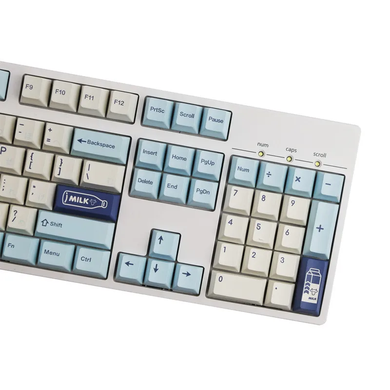 Teclas de leche afrutada de 140 teclas, perfil de cereza, sublimación de tinte, teclas PBT para teclado MX doble B ISO, entrada 2.25u 2.75u, espacio dividido - imagen 3